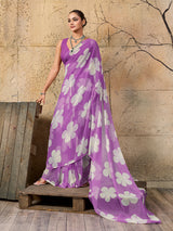 Georgette Flower Printed Style Saree for causal wear under 1000