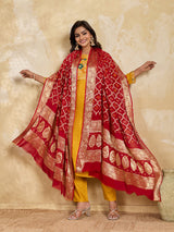 KcPc New Georgette Bandhani Zari Print Dupatta