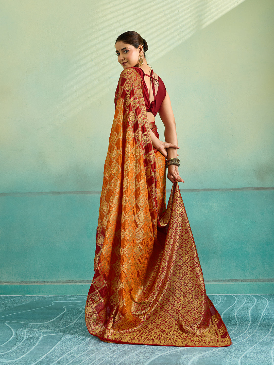 Buy Banarasi Saree With Festivel Wear