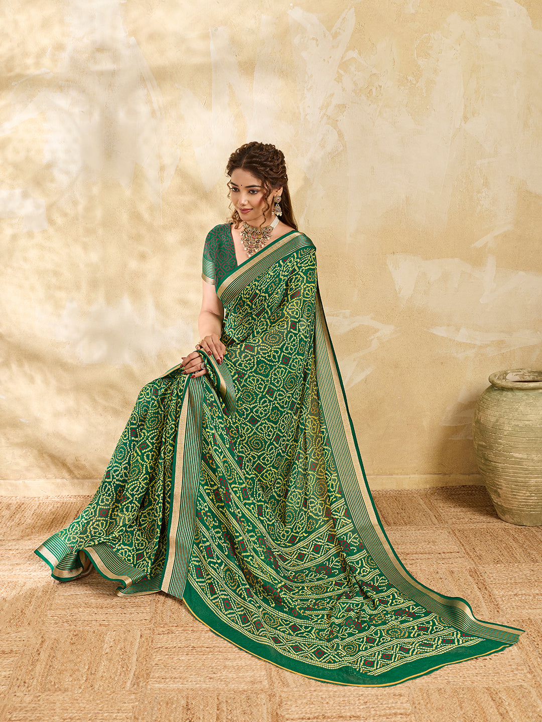 Buy Casual Style Chiffon Saree Kcpc Image 1