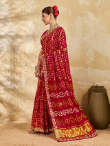 Buy New Royal Ghatchola Style Saree with Gota Patti Work KcPc