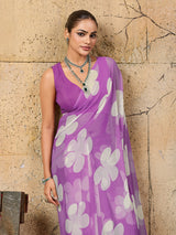 Georgette Flower Printed Style Saree for causal wear under 1000