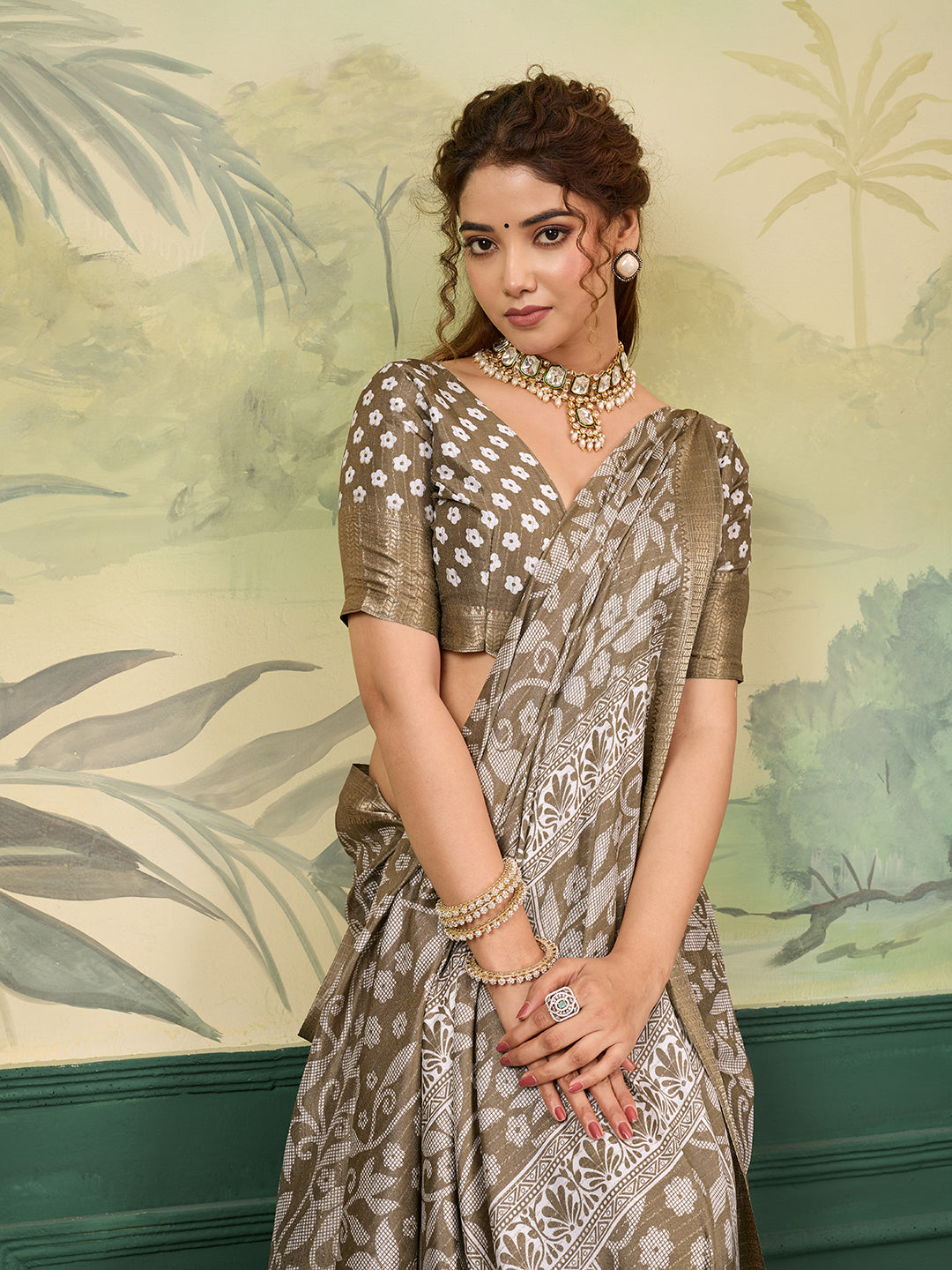 Buy Printed Saree With Zari border