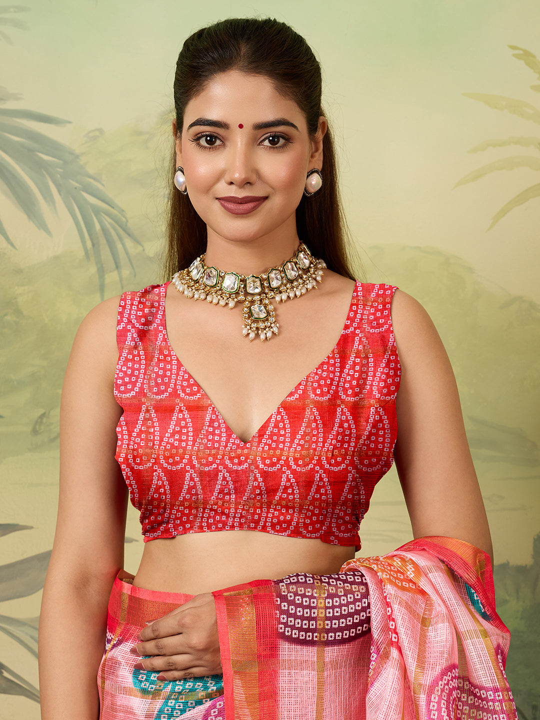 KcPc Traditional Bandhani Style Kota Doria Saree for Everyday Elegance SWA