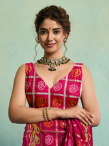 Buy Bandhani Saree with Gotapatti Work