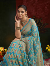 Royal Meenakari Pure Khaddi Georgette Festive and Traditional Saree 1