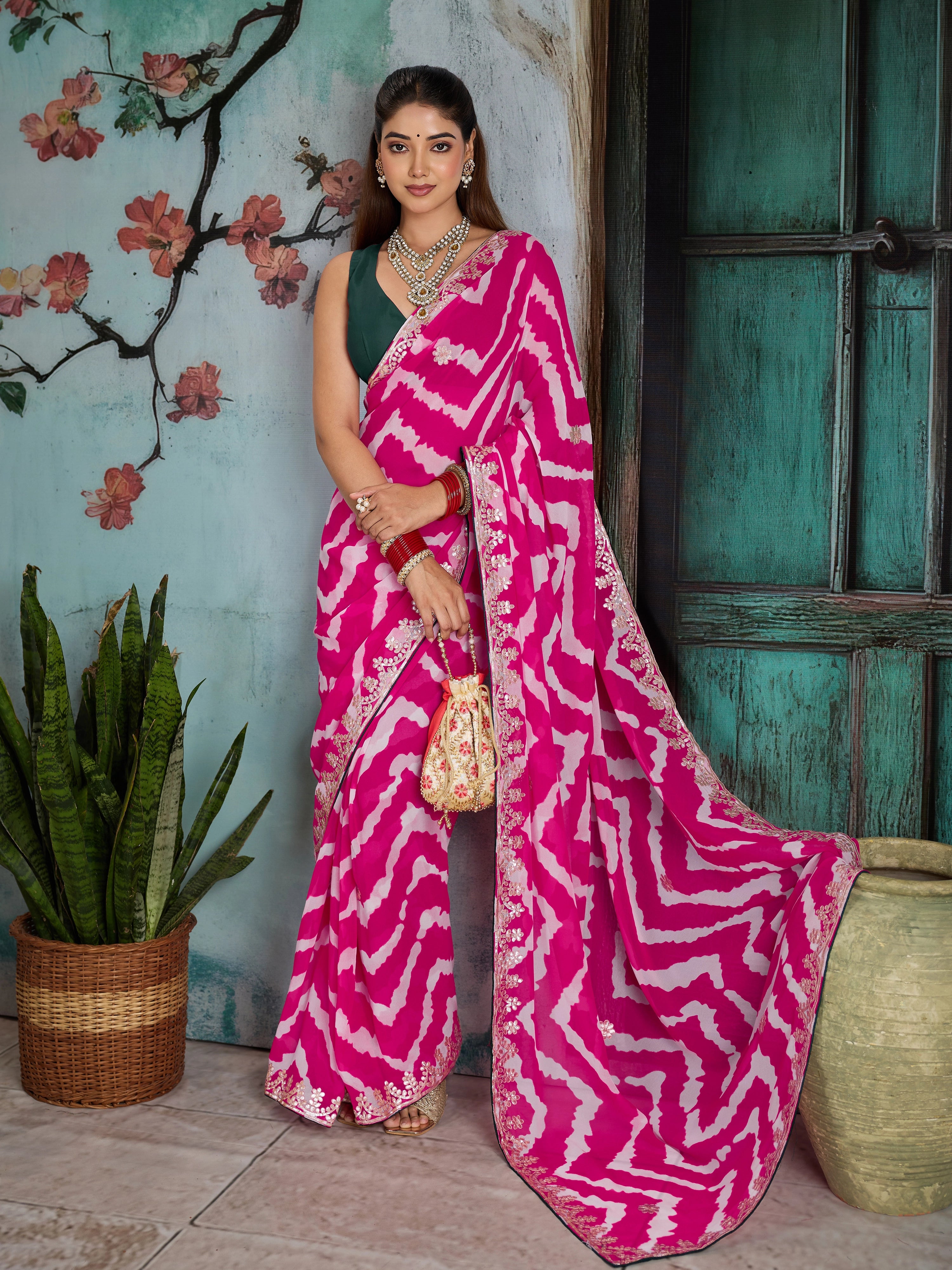 KcPc Latest Leheriya Style Saree Collection for Women