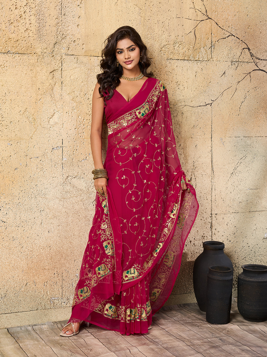 KcPc Special New Vibrant Traditional Look with Soft Georgette Saree JAY