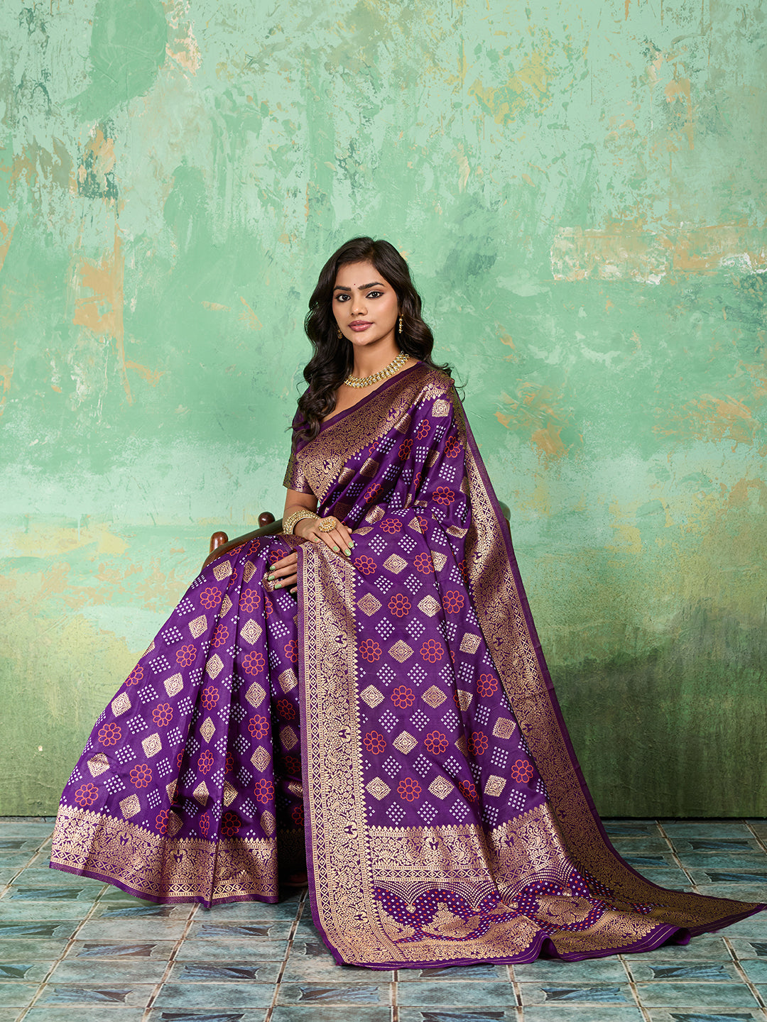 Buy Latest Bandhani Saree With Casual Wear
