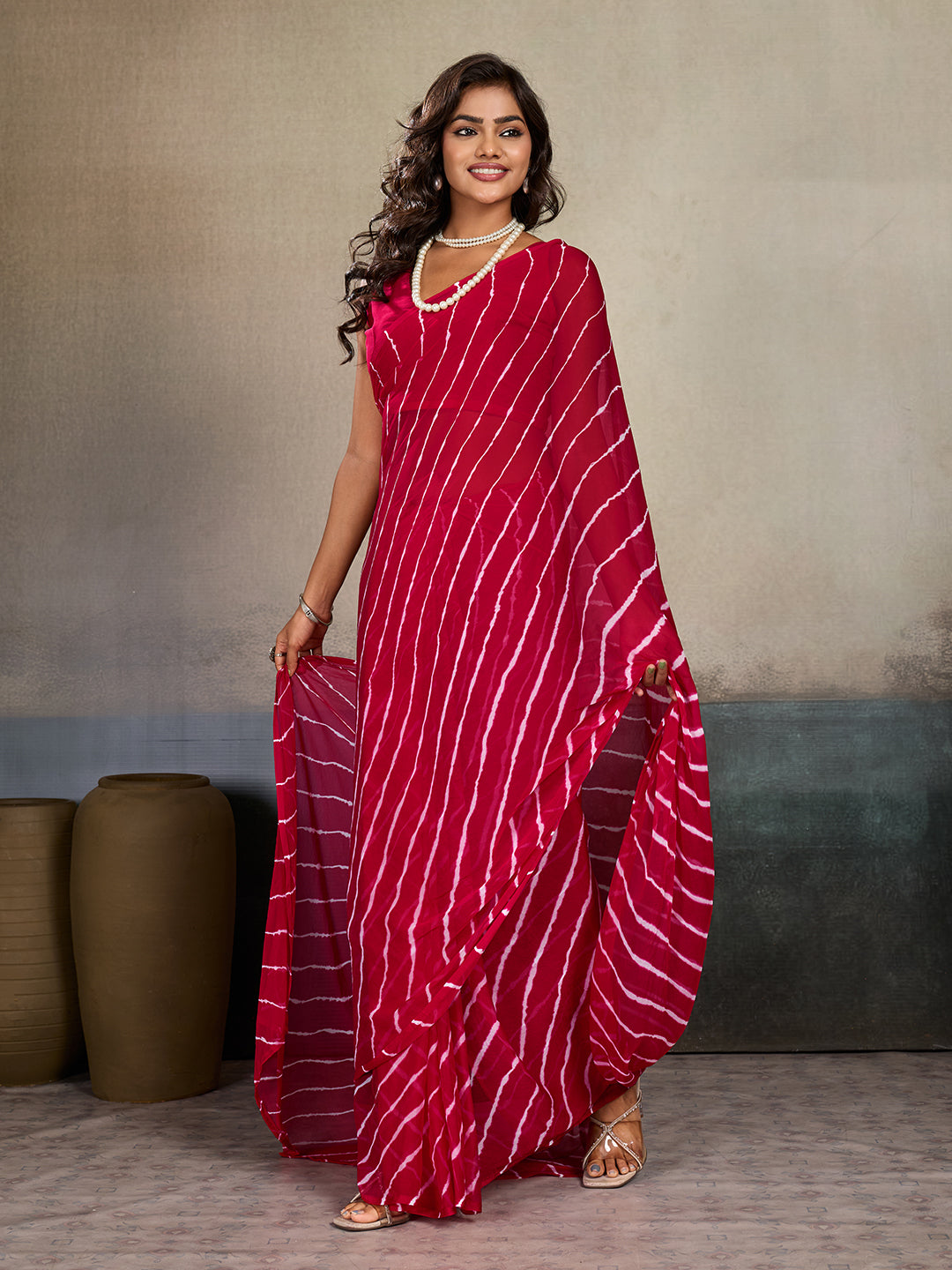 Buy New Chiffon Leheriya Style With Casual Wear Saree