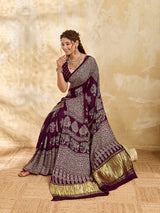 Buy Modal Silk Ajrakh Style With Mirror Work KcPc