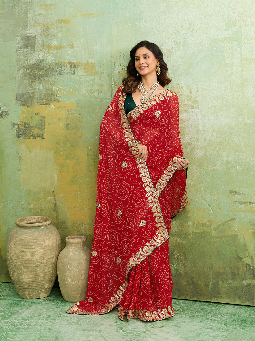 Buy New Festive Special Bandhani Saree With Festive Wear KcPc