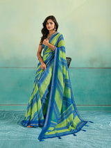 KcPc Premium Leheriya Style Saree Crafted in Soft Pure Chiffon Fabric