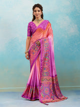 KcPc New Elegant Kalamkari Printed Crepe Silk Saree GAN