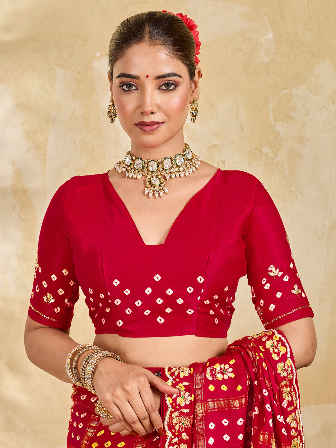 Buy New Royal Ghatchola Style Saree with Gota Patti Work KcPc