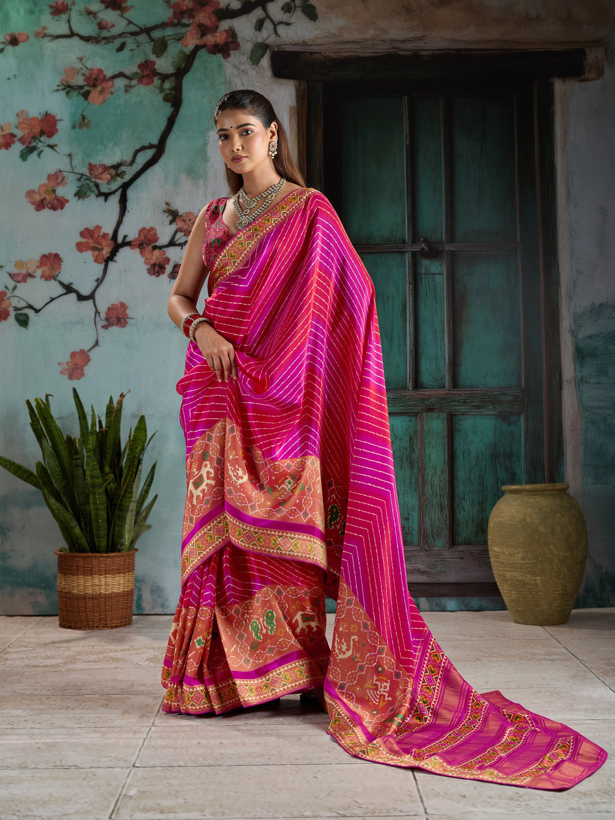 KcPc Designer Tissue SilkPatola Style Saree with Zari WorkRG