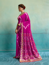 Buy Bandhani Style Dola Silk Saree with Gotapatti Work Kcpc