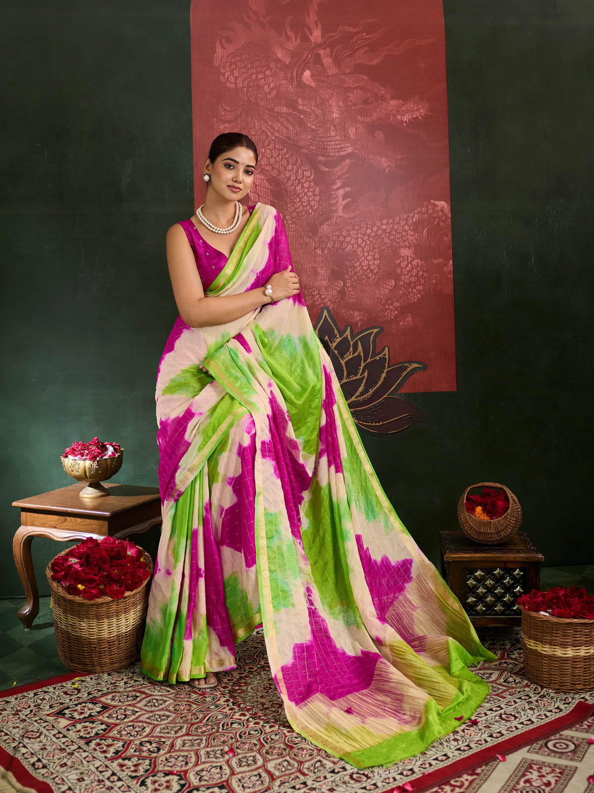 KcPc Premium Cotton Silk Banarasi Saree with Zari BorderGAN