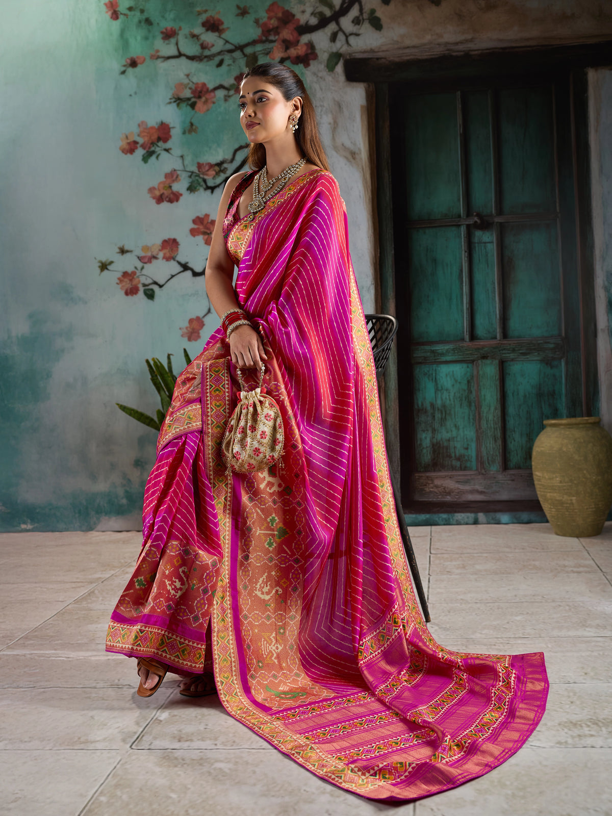 KcPc Designer Tissue SilkPatola Style Saree with Zari WorkRG