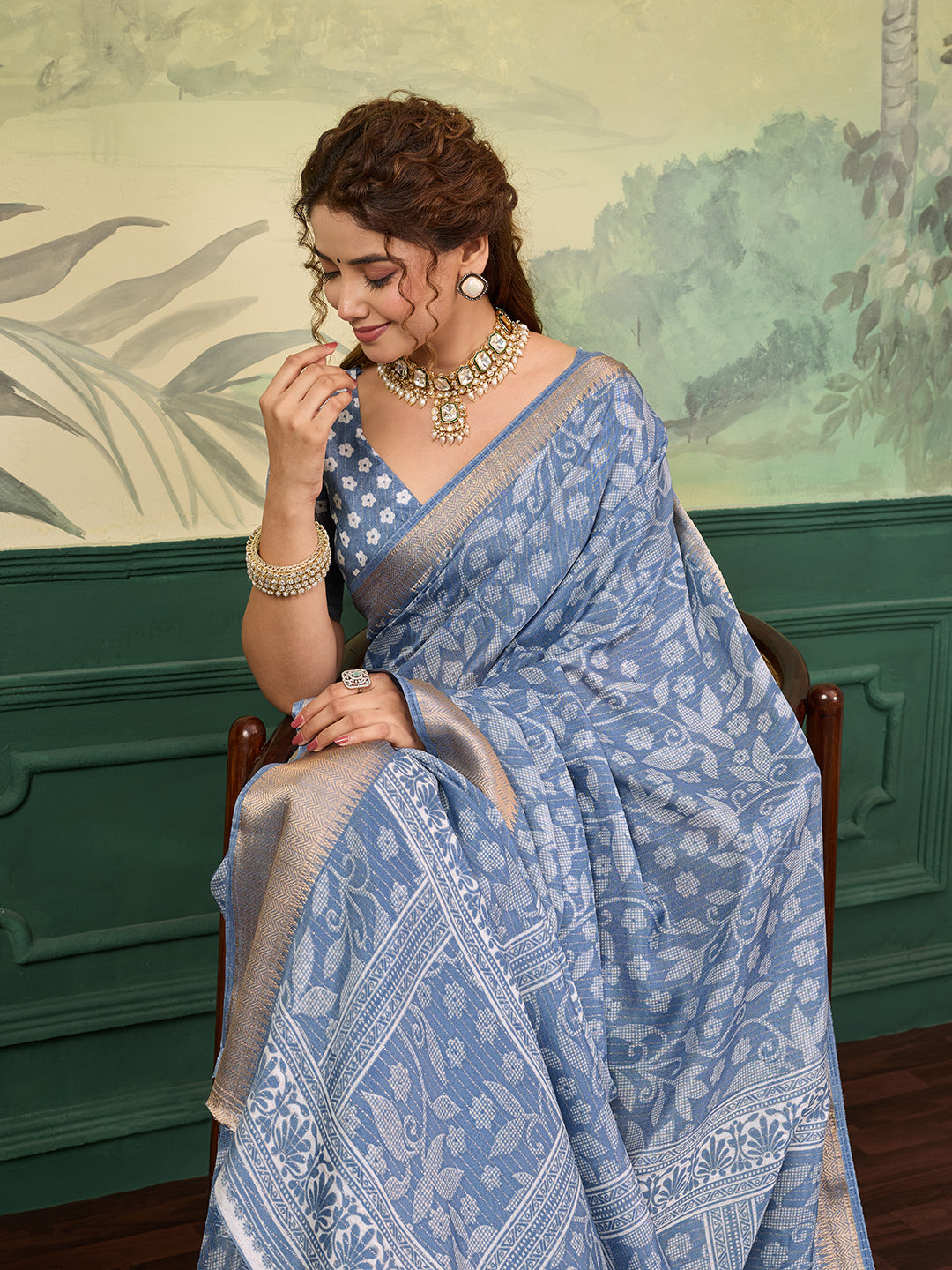 Buy Printed Style With Zari border