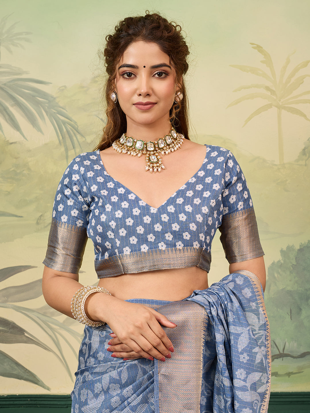 Buy Printed Style With Zari border