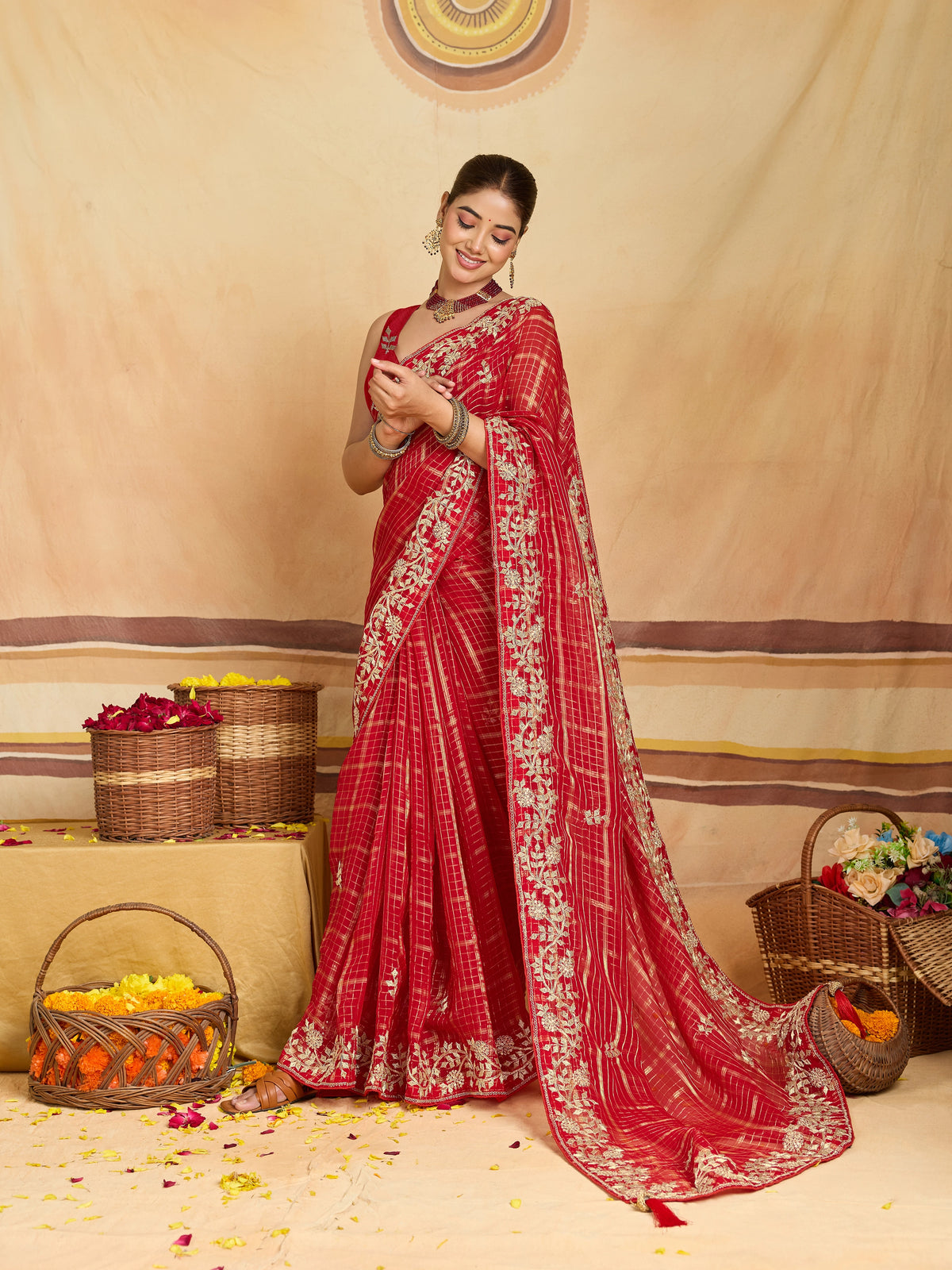 KcPc Luxury Georgette Sarees with Fine EmbroideryGAN