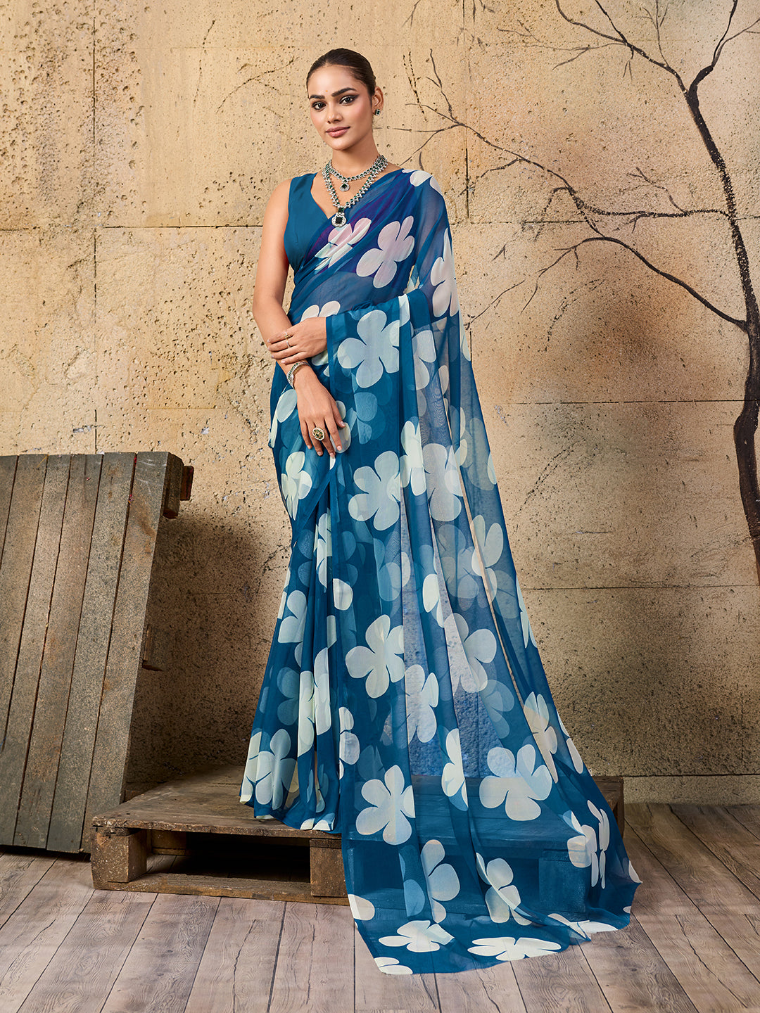 Printed Style saree for casual wear under 1000