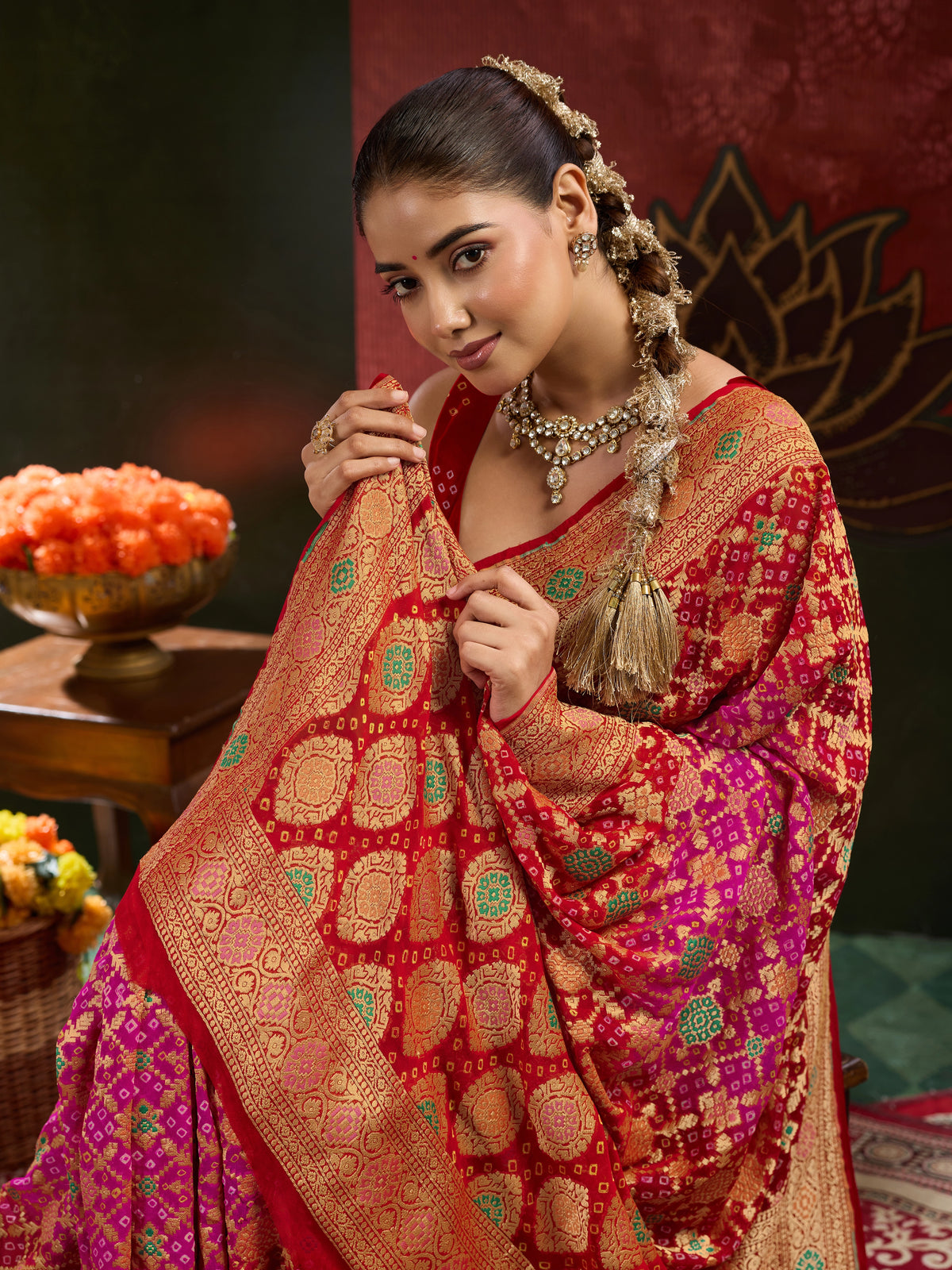KcPc Latest Royal Meenakari Pure Khaddi Georgette Saree for Women