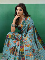 Buy Kalamkari Saree With Mehendi Wear