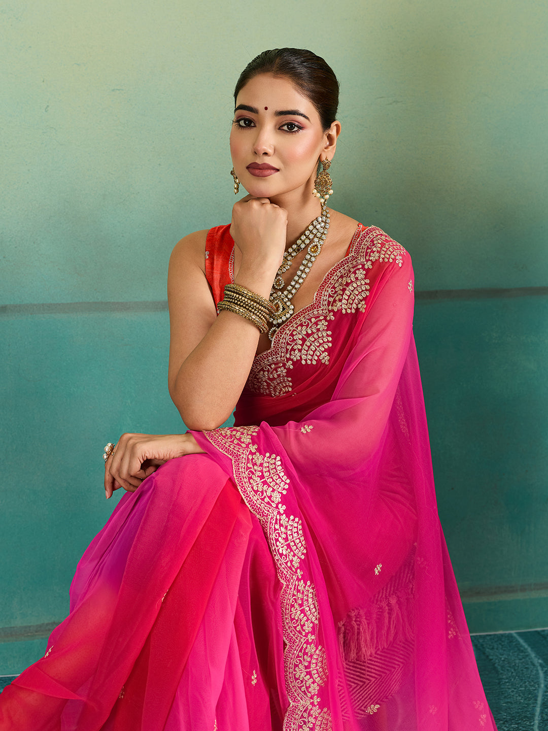 KcPc Premium Chiffon Saree with Classic Traditional DesignSWA
