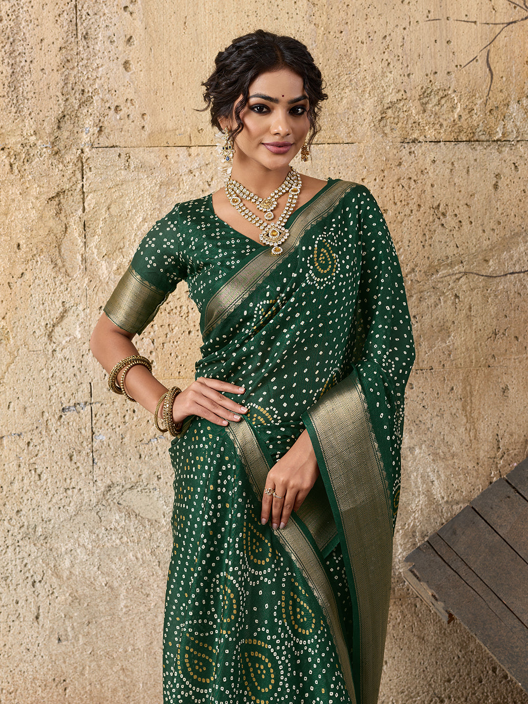Cotton silk Ajrakh styleSaree under 1000