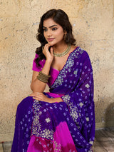 KcPc Traditional Bandhani Style Georgette Saree Perfect Festive Collection SWA