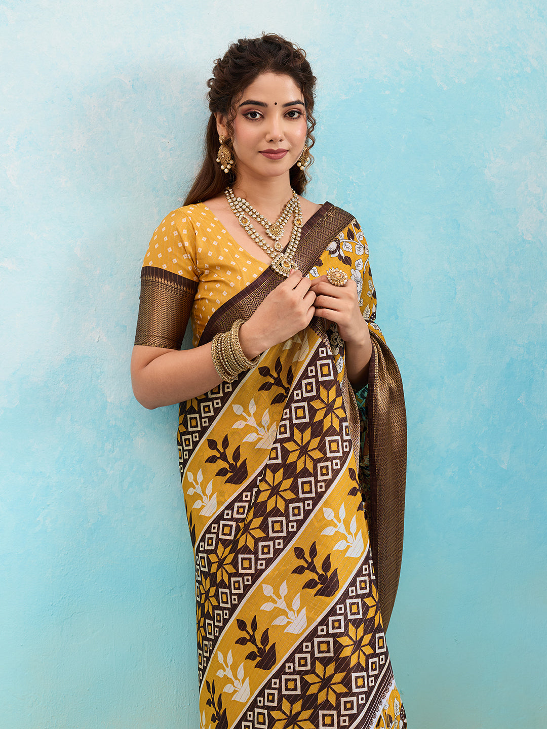 Buy Printed Style With Zari border Saree