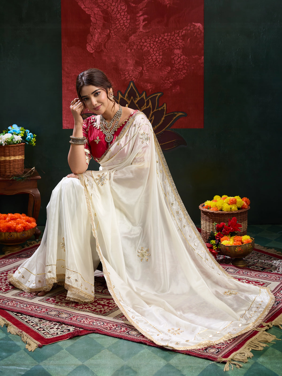 KcPc Crepe Silk Designer Saree with Gotapatti WorkPDM