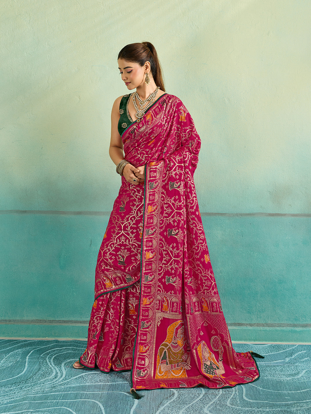KcPc New Graceful Dola Silk Saree with Shiroshki Banarasi TouchPDM