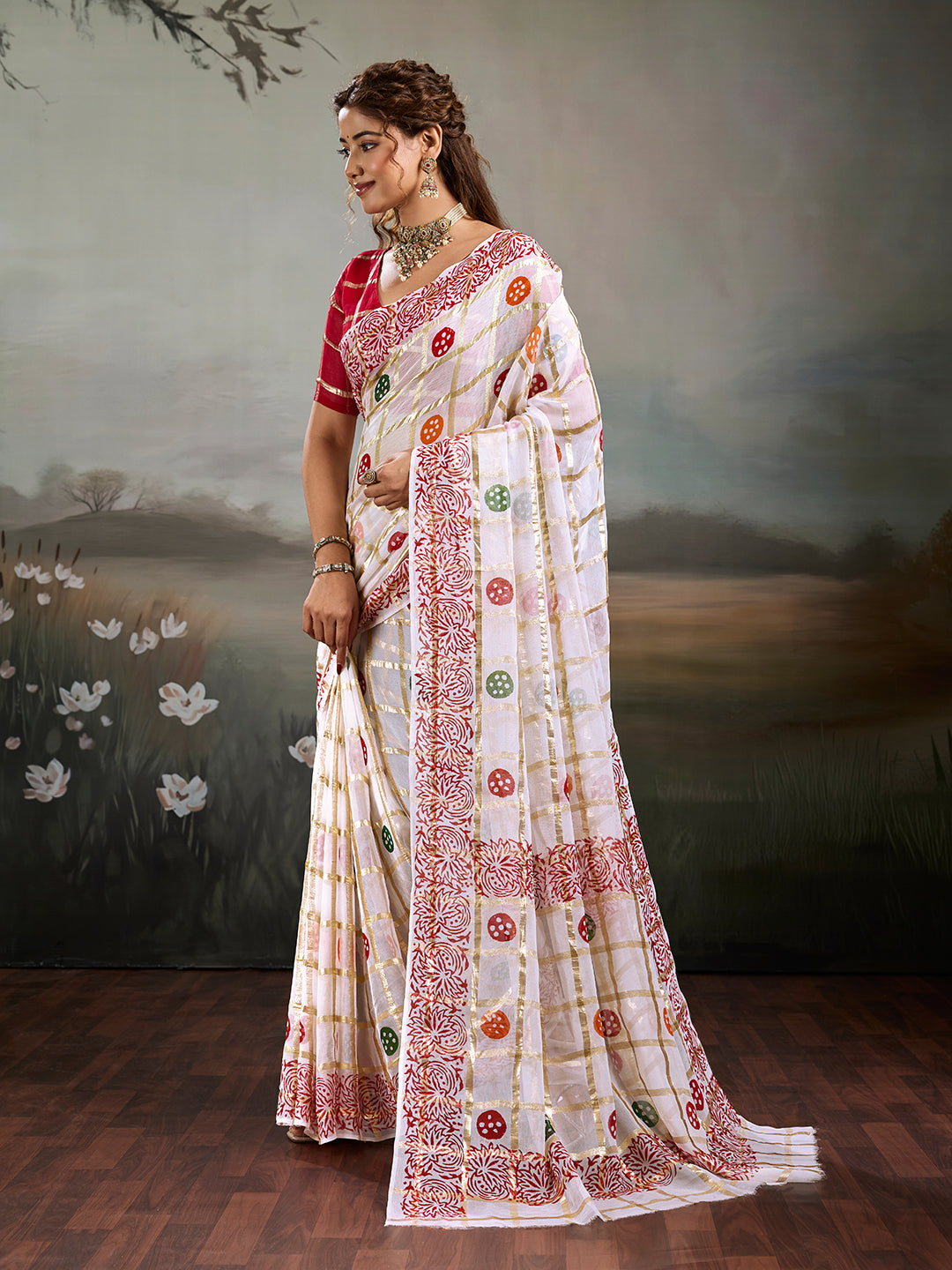 Buy New Faag Style Saree with Festive Wear KcPc Image 2