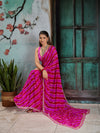 KcPc Designer Georgette Leheriya Saree with Peturn Work SWA