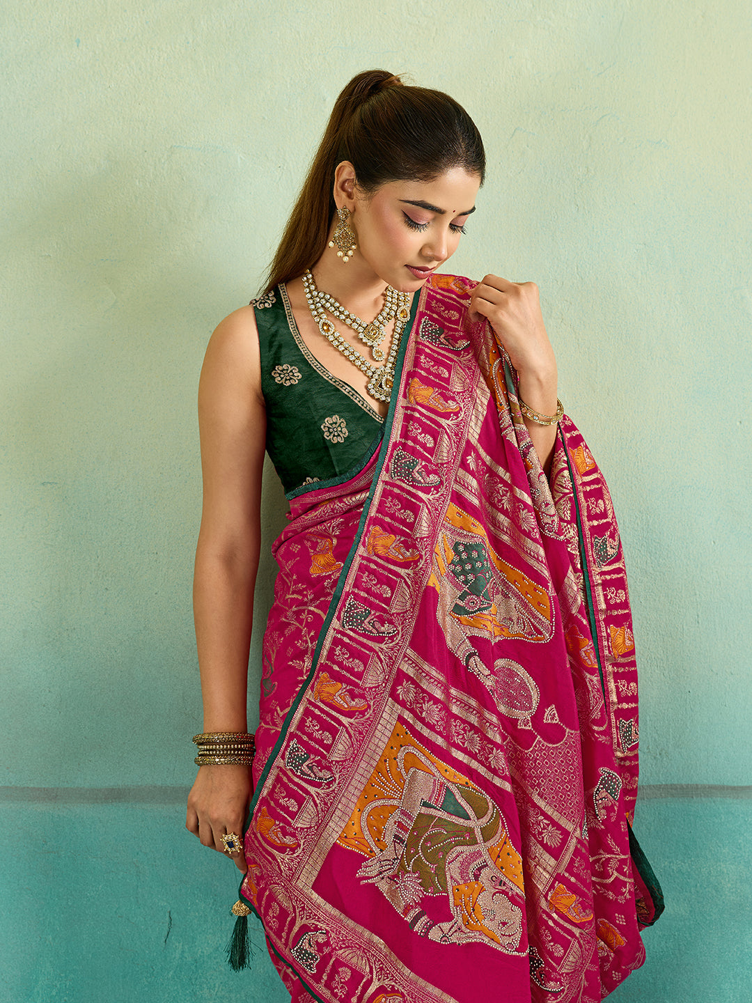 KcPc New Graceful Dola Silk Saree with Shiroshki Banarasi TouchPDM