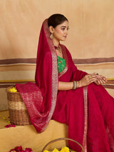 KcPc New arrival Pure Ojariya Chinon Beautiful Zari border Pallu saree MAHA
