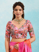 Buy Premium Saree in Kalamkari Style with Gota Detailing KcPc