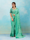 Batik Sanganeri Print Banarasi Border Saree under 1000