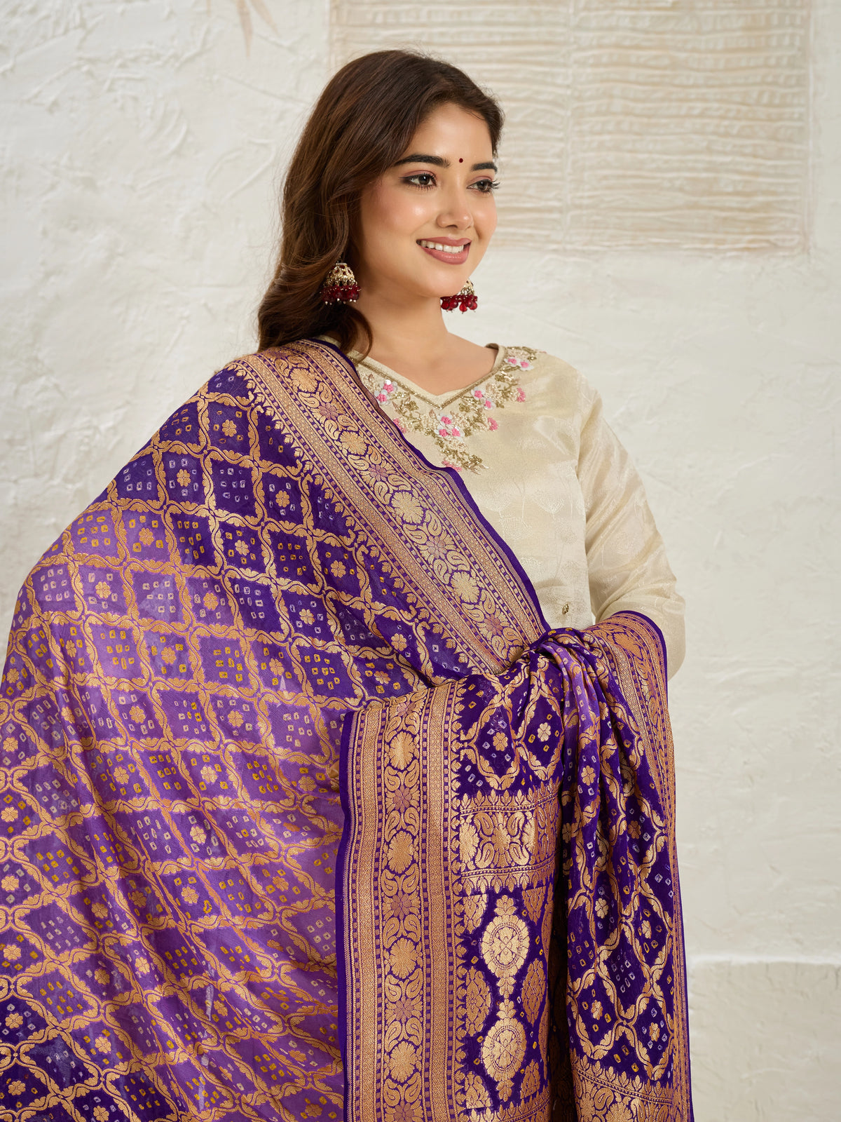 KcPc New Launch Pure Khaddi Georgette Upada Neemzari Bandhej Dupatta