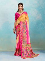 KcPc New Crepe Silk Kalamkari Style Saree for Casual Wear GAN