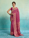 KcPc Latest Pure Khaddi Georgette Upada Neemzari Bandhej Saree Rani
