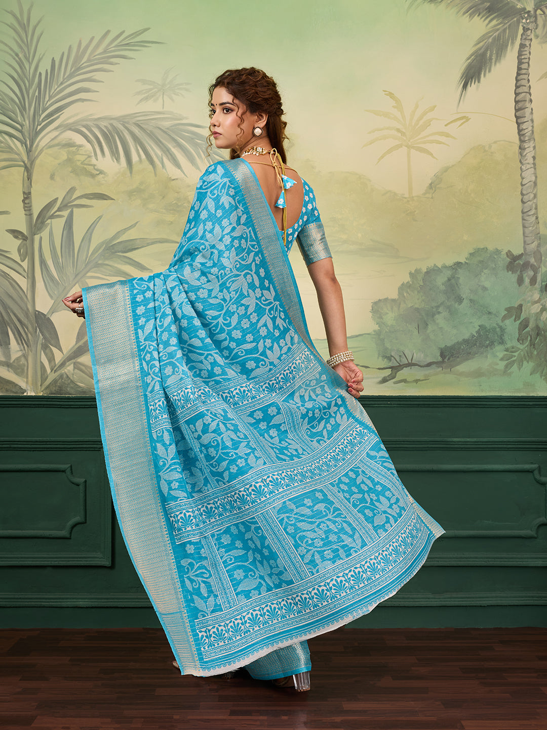 Buy Printed Style With Zari border Saree