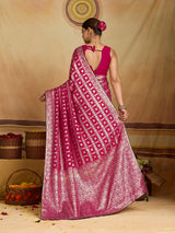 KcPc New Dola Silk Bandhani With Zari Weaving Work Saree GAN