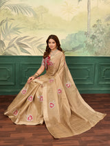 KcPc New Tissue Banarasi Style With Embroidery Work Saree SWA