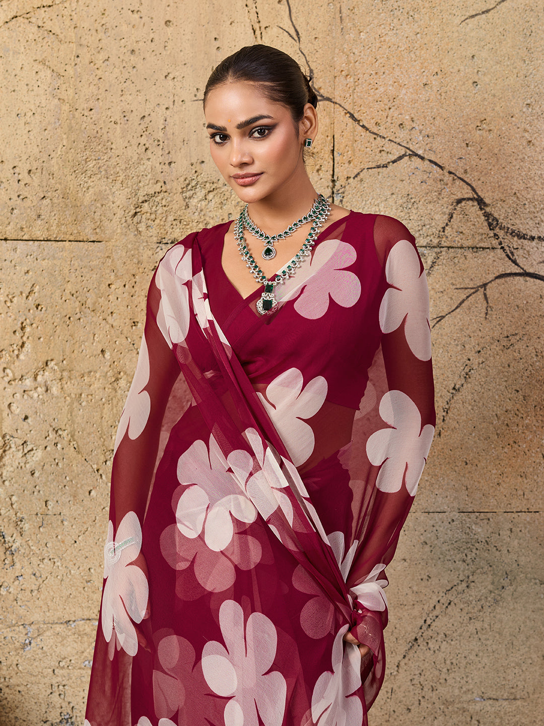 Georgette Flower Printed Style Saree for causal wear under 1000