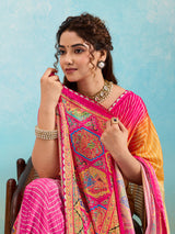 KcPc New Crepe Silk Kalamkari Style Saree for Casual Wear GAN