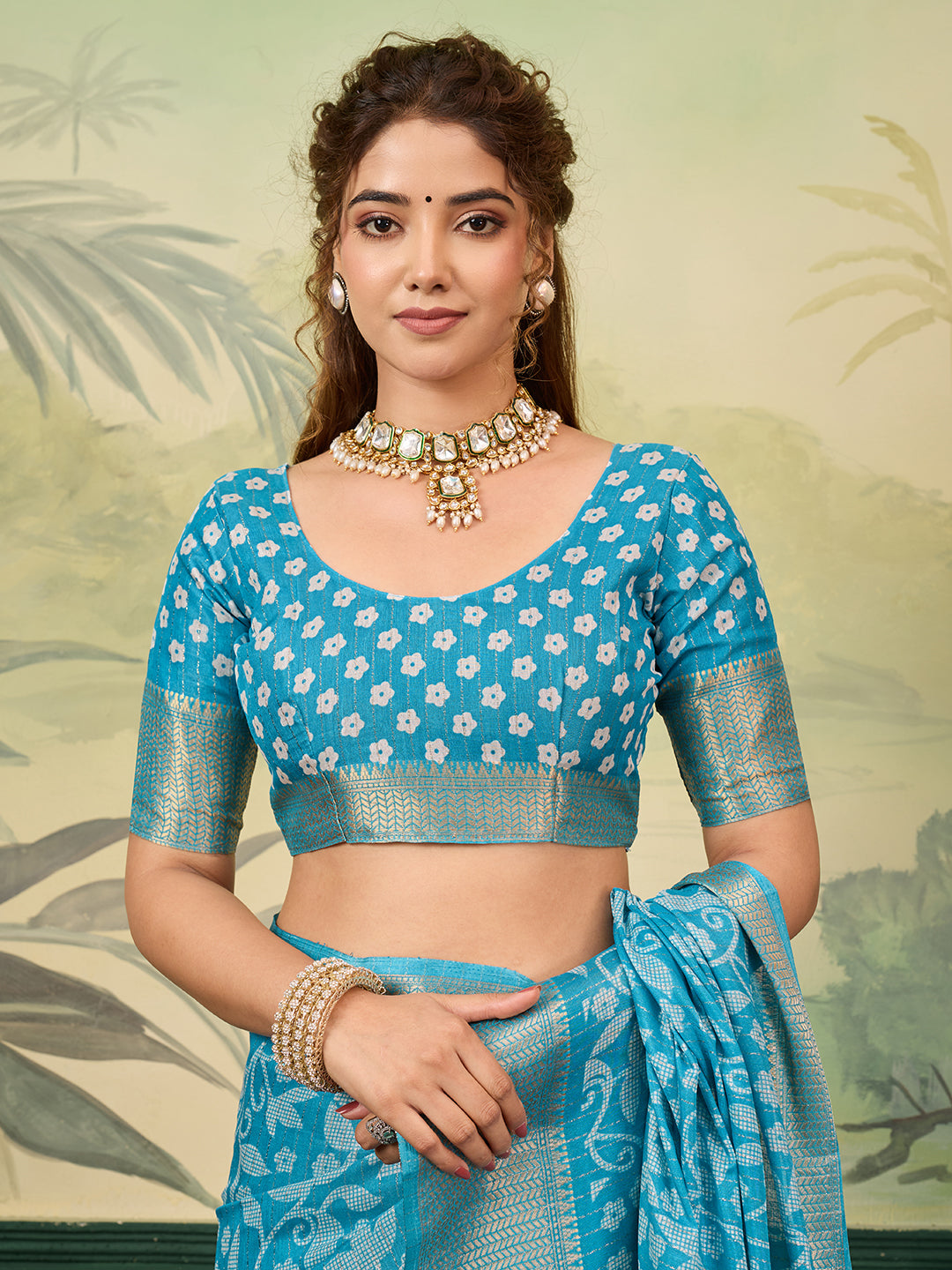 Buy Printed Style With Zari border Saree